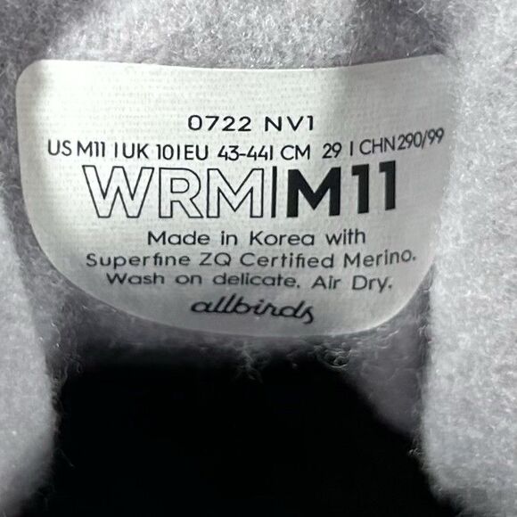 Allbirds WRM Wool Runners Mizzel Men’s Size 11 Gray Casual Athletic Shoes Used - Picture 11 of 11